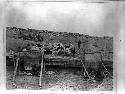 Navajo weavers and their homes and flocks