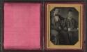 Daguerreotype, two men, Chinese and white--possibly John Peters