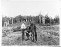 Photo of Bill Bowers and Horse near "The Willows" Springs