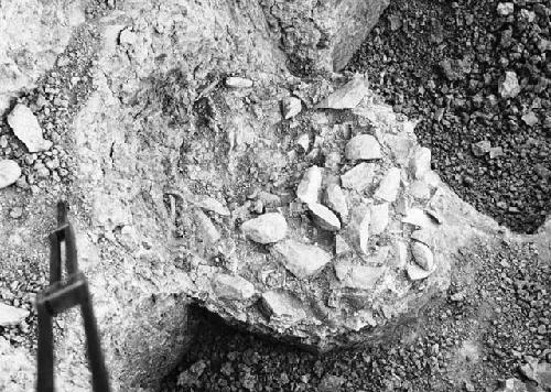 Excavation 3-31, deposit III - broken axes at bottom