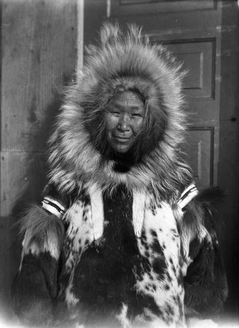 Eskimo woman with fur trimming on hood