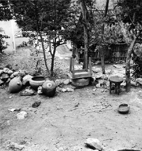 Pottery scattered in Angel Ku's yard