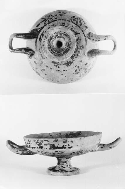Two views of pottery kylix