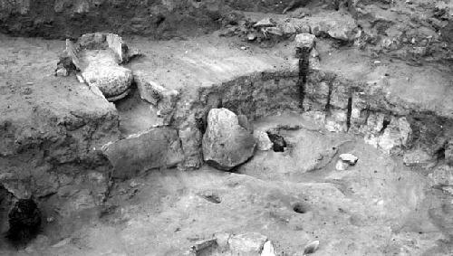 Red Hill site, structure 201C, southeast corner, showing entrance