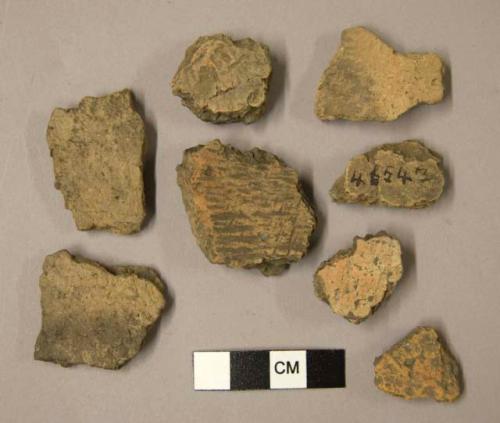 Ceramic sherds, body sherds, cord impressions