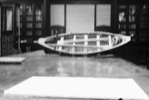 Model of planked boat or dalca, In Museo Nacional de Historio Natural, Madrid