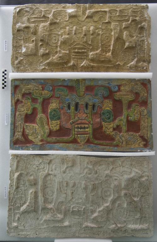 Mold of part of Ballcourt, Chamber E, Lower Temple of the Jaguar, Column base