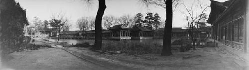 Panoramic photograph of pond