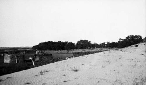 Mongol camp near dunes and willows