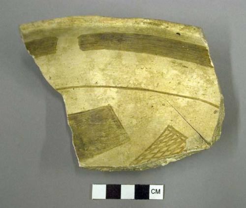 Part of Jeddito black-on-yellow pottery bowl