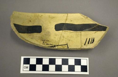 Sherd from bowl. Jeddito black-on-yellow