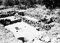 View of excavation showing artifacts