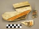 Fragments of polychrome pottery bowl