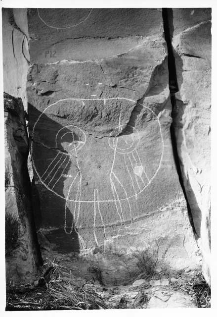 Petroglyph, depicting something with double sex