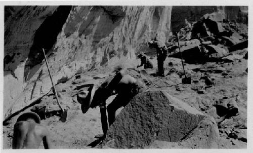 Men digging at Barrier Cave