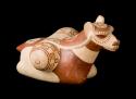 Red and white stirrup pot