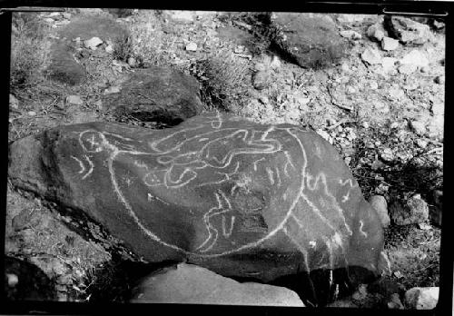 Pictographs on rock