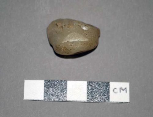 Ground stone pendant, quartz?, carved zoomorphic head, perforated