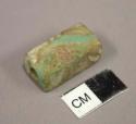 Rectangular cut green stone bead