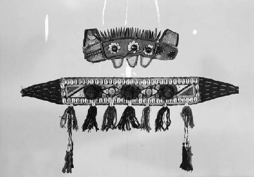 Headdress trimmed with cowry shells