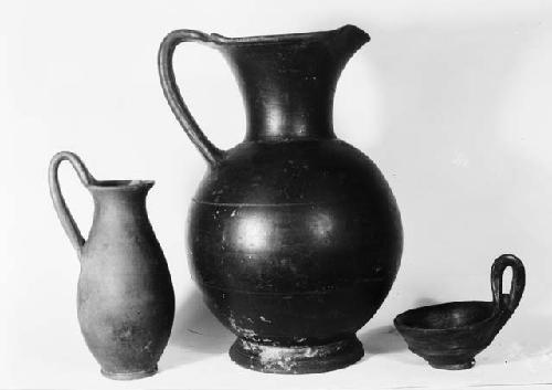 Three pottery vessels