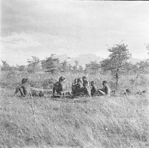 Karamojong carriers at Kanopo, Camp