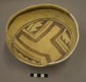 Awatovi black-on-yellow pottery bowl