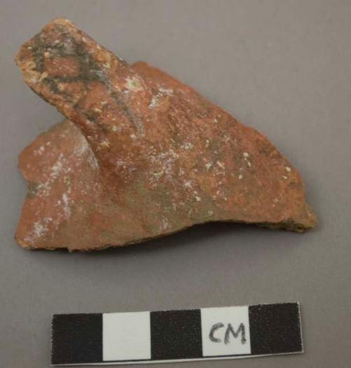 Chulpa painted potsherd with part of handle