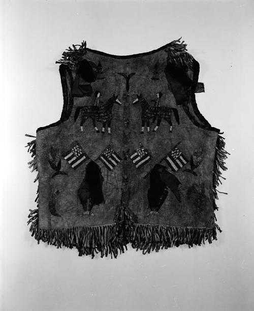 Skin vest - porcupine quill decoration