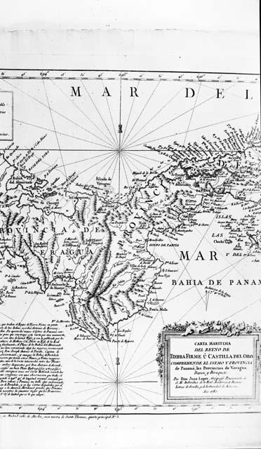 Map of central Panama by Juan Lopez showing names of chiefs used as place