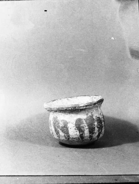 Small red on white jar from Grave 5, number 27