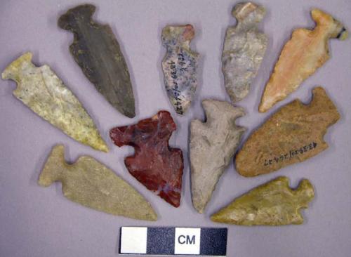 Stone projectile points