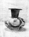 Polychrome effigy carafe with ring base from grave 6, lower level, number 9