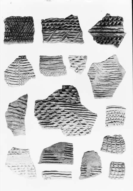 Corrugated potsherds from Pueblo II horizons