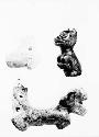 Two stone monkeys, one stone dog from Talus trench 6, 7; Grave 6
