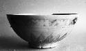 Complete ceramic pottery bowl, exterior profile view