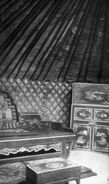 Interior, Prince of West Sunid reception yurt