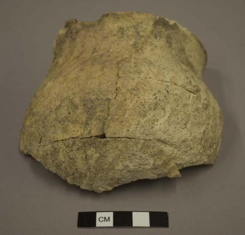 Fragments of small corrugated pottery jar, partly restored