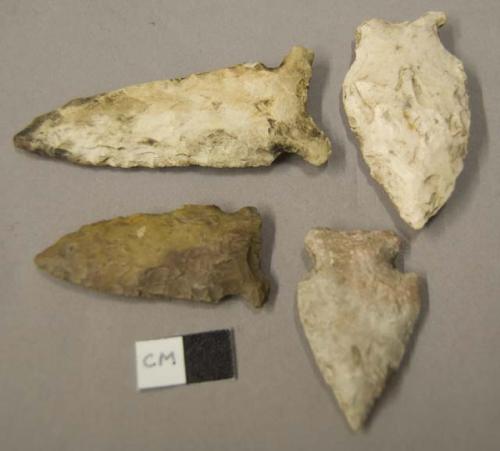 Notched stone points with concave base