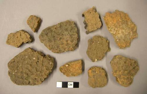 Ceramic sherds, body sherds, course surface texture