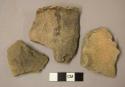 Ceramic sherds, body sherds and pinched rim sherd