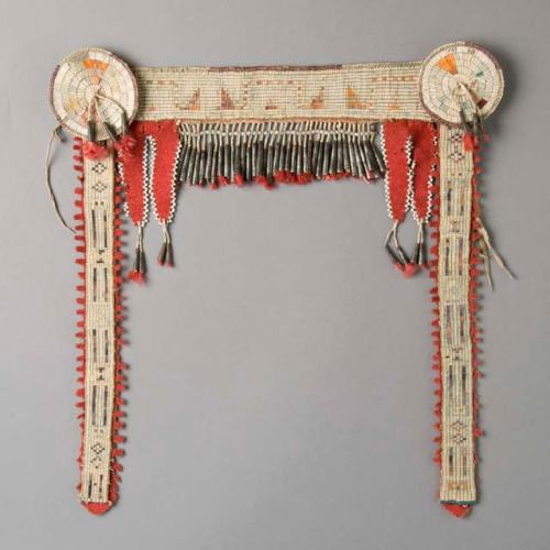 Bridle Headstall ornamented with porcupine embroidery