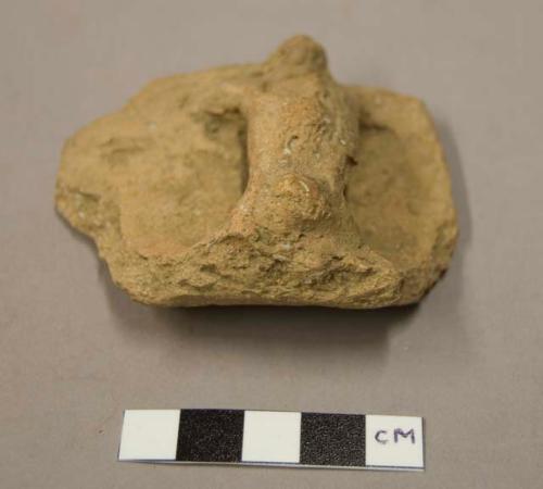 Pottery fragment with strap handle