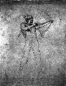 Pencil sketch of man standing in position of shooting arrow from bow