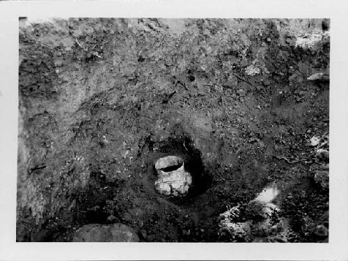 Pit House B, jar in situ on floor of south end