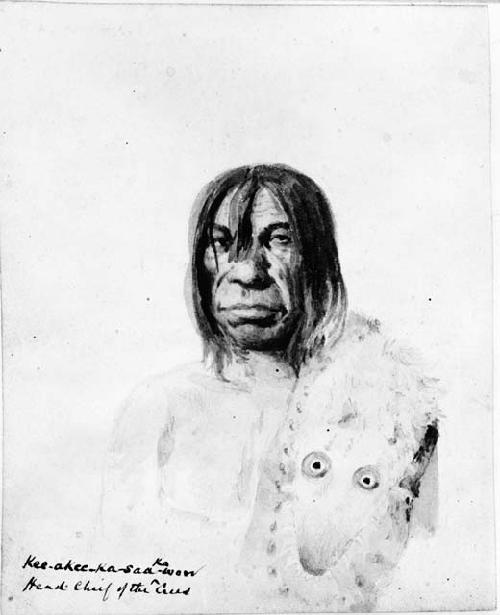 Watercolor of Cree Chief by Paul Kane