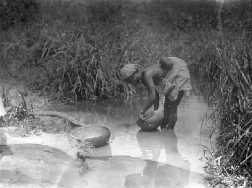 Woman at stream