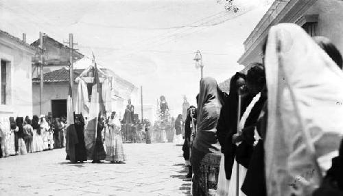 Holy Week procession, women with Virgin Mary