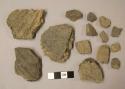 Ceramic sherds, body sherds, cord impressions?