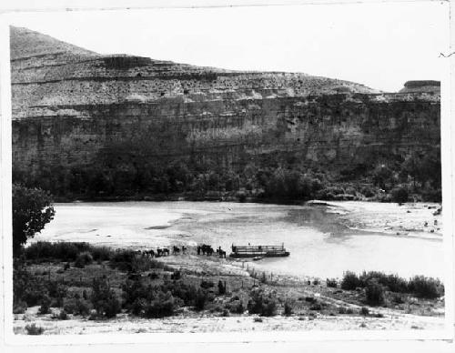 River lanscape with ferry